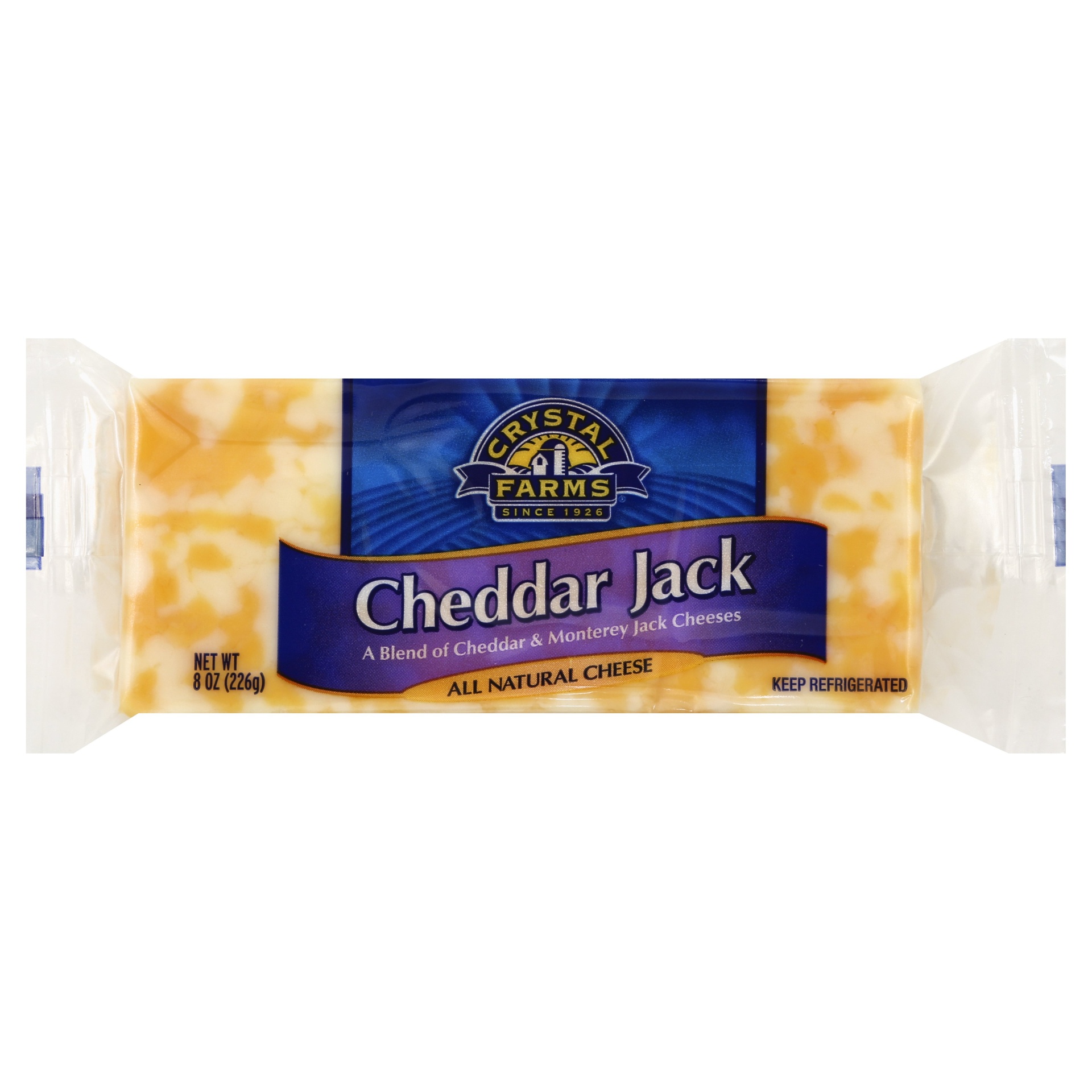 slide 1 of 1, Crystal Farms Cheddar Jack Cheese, 8 oz