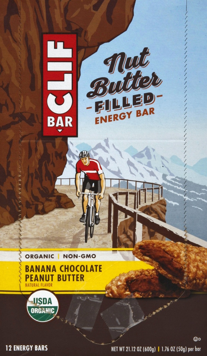 slide 2 of 4, CLIF Energy Bars, Organic, Banana Chocolate Peanut Butter, 12 ct
