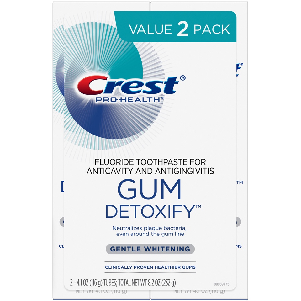 slide 1 of 1, Crest Gum Detoxify Gentle Whitening Toothpaste, Pack of 2, 4.1 oz