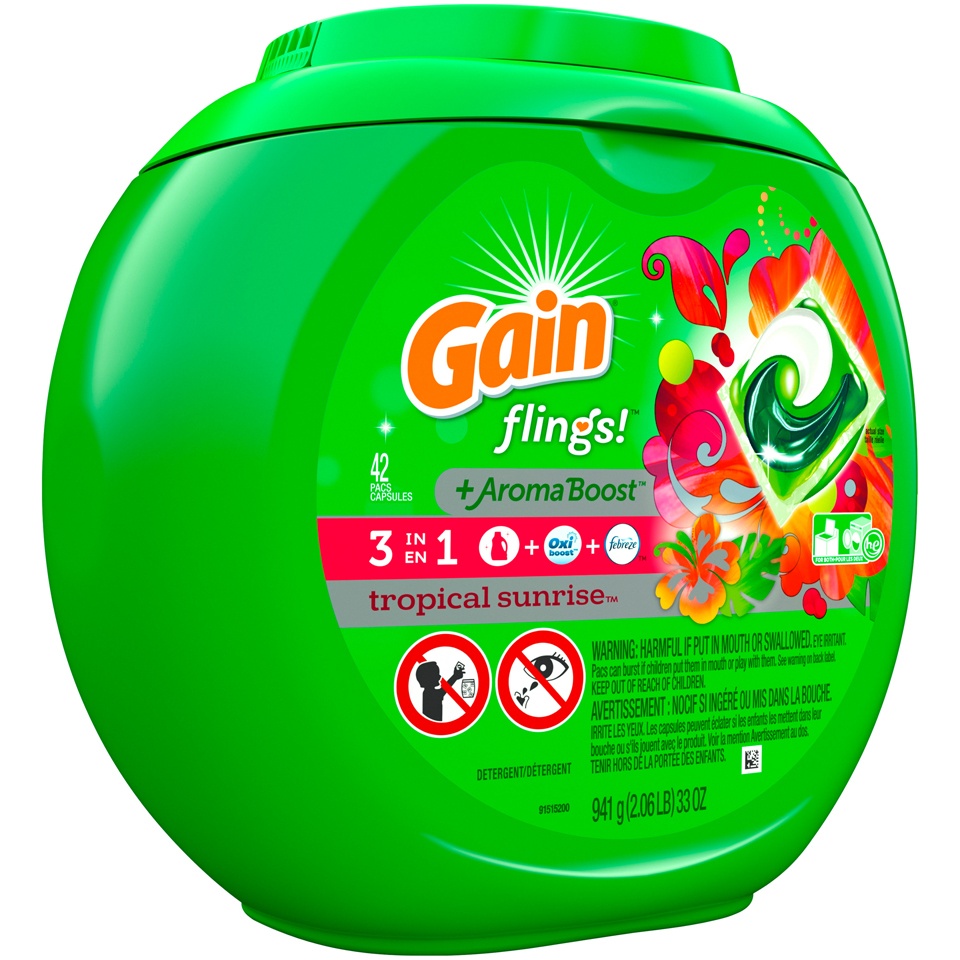 slide 2 of 2, Gain Detergent 42 ea, 42 ct