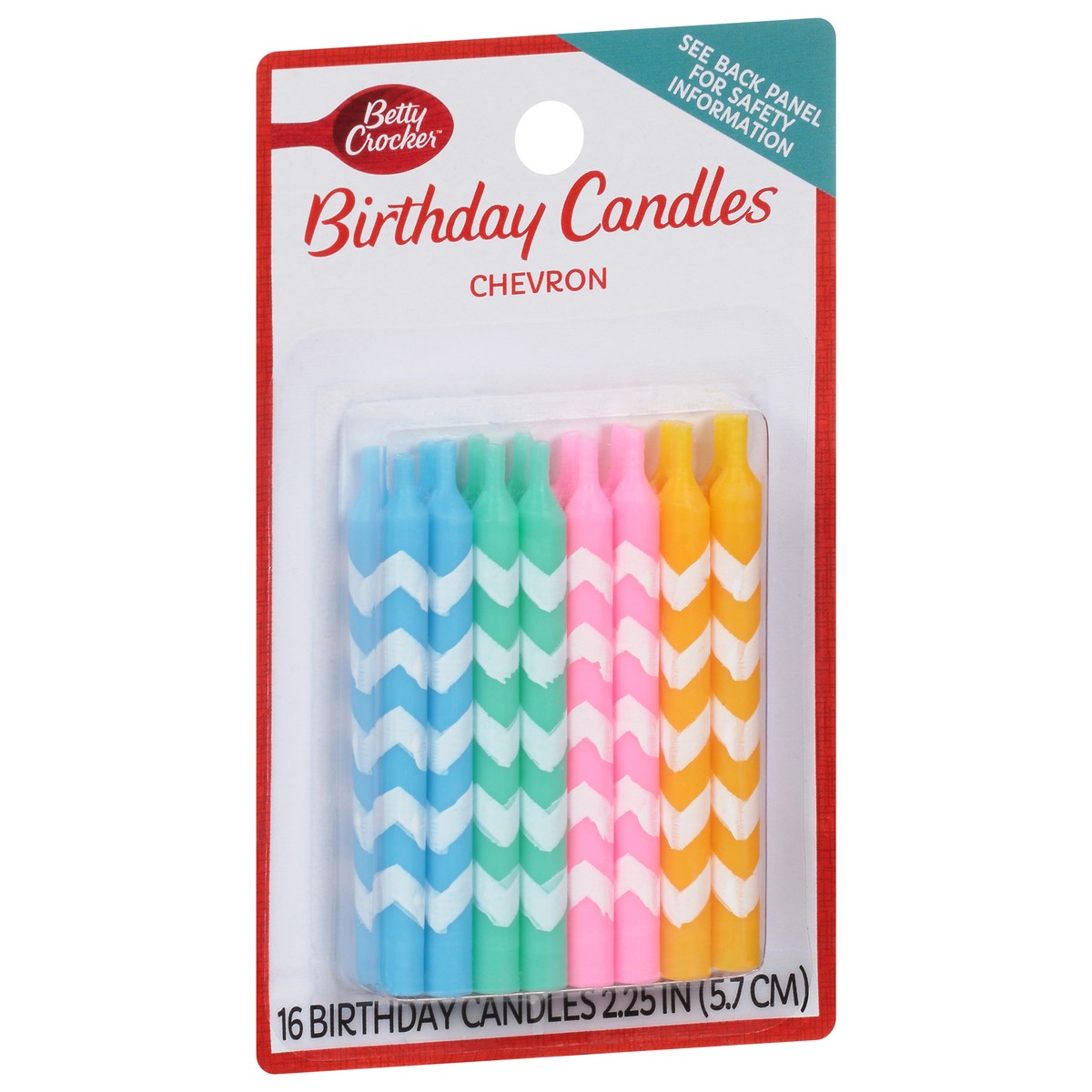 slide 2 of 9, Betty Crocker 2.25 Inch Chevron Birthday Candles 16 ea, 16 ct