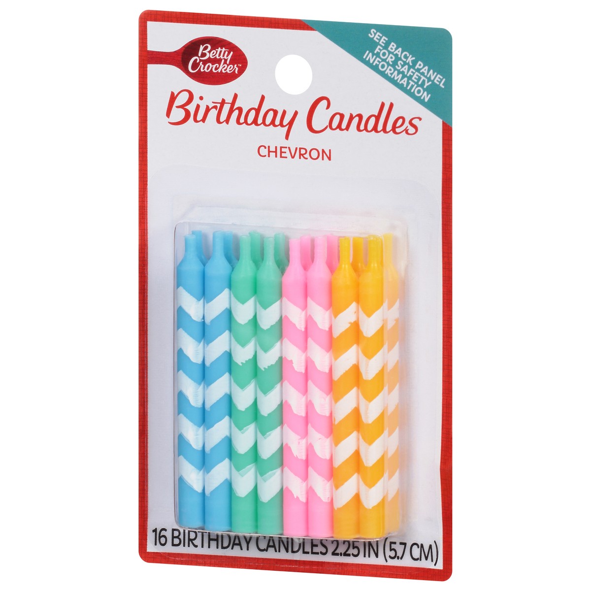 slide 7 of 9, Betty Crocker 2.25 Inch Chevron Birthday Candles 16 ea, 16 ct