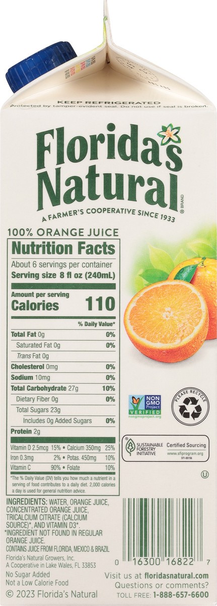 slide 8 of 9, Florida's Natural Premium No Pulp 100% Orange Juice, 52 fl oz, 52 fl oz