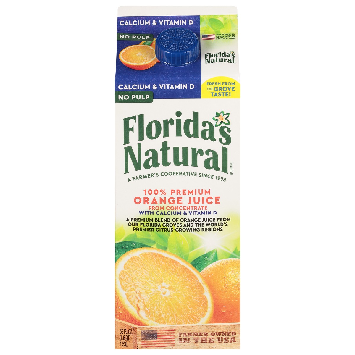 slide 1 of 9, Florida's Natural Premium No Pulp 100% Orange Juice, 52 fl oz, 52 fl oz