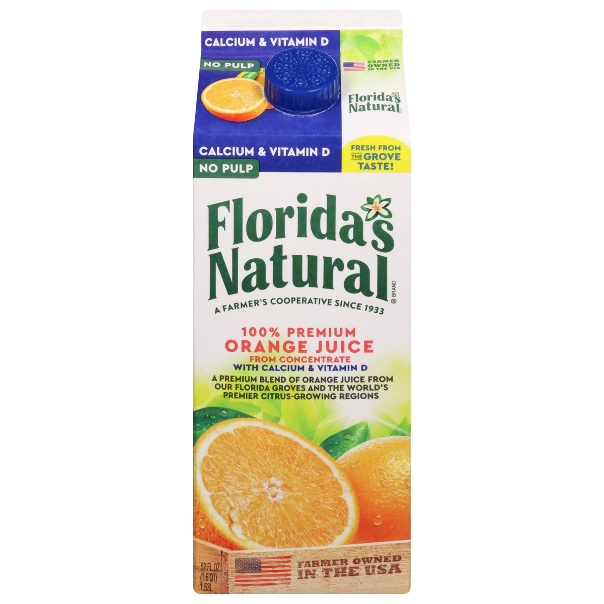 slide 1 of 9, Florida's Natural No Pulp 100% Premium Orange Juice 52 fl oz, 52 fl oz