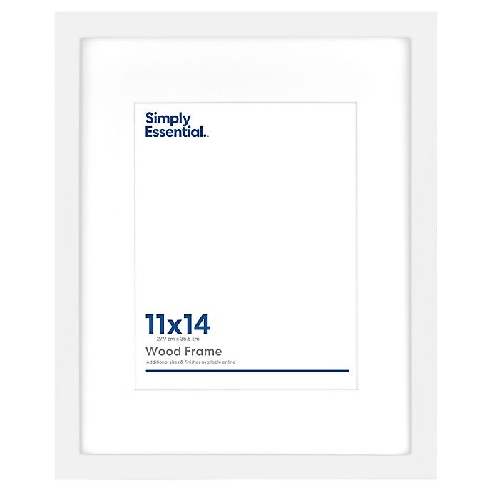 slide 1 of 2, Simply Essential Gallery Matted Wood Wall Frame - White, 11 in x 14 in