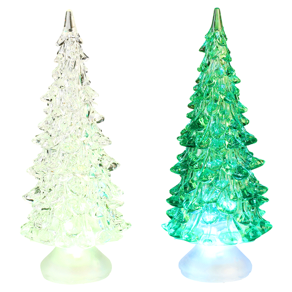 slide 1 of 1, December Home Tree Decor Shimmering 6 inches 2 Assorted, 6 in