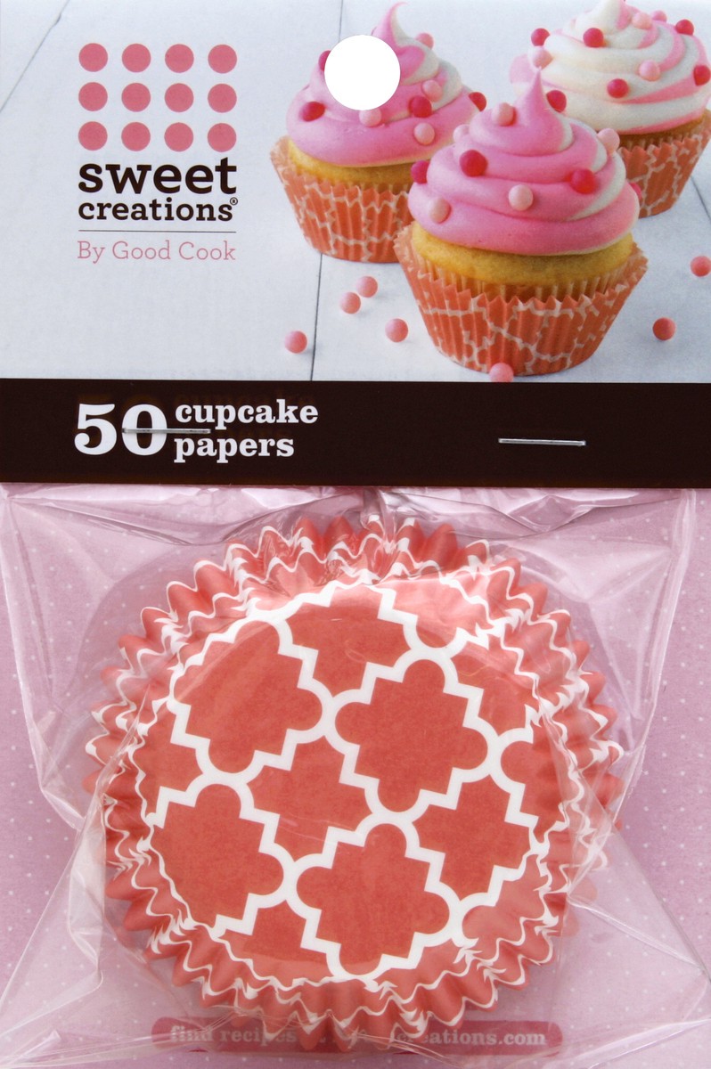 slide 2 of 2, Sweet Creations Cupcake Paper Reg Pink Geometric, 50 ct