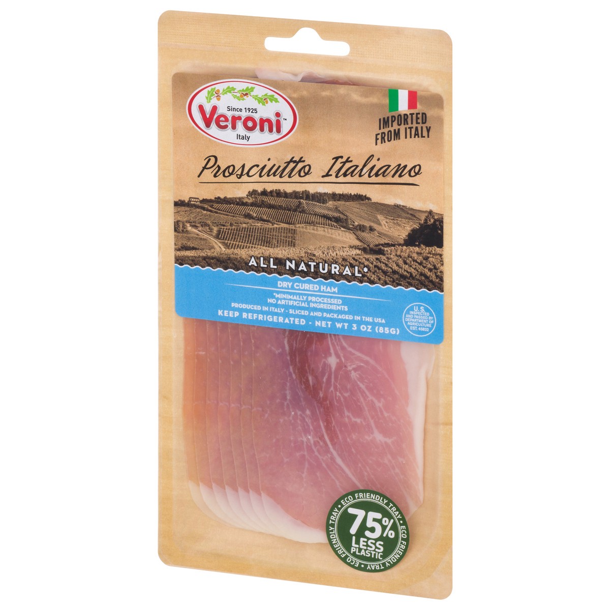 slide 3 of 12, Veroni Dry Cured Ham 3 oz Envelope, 1 ct