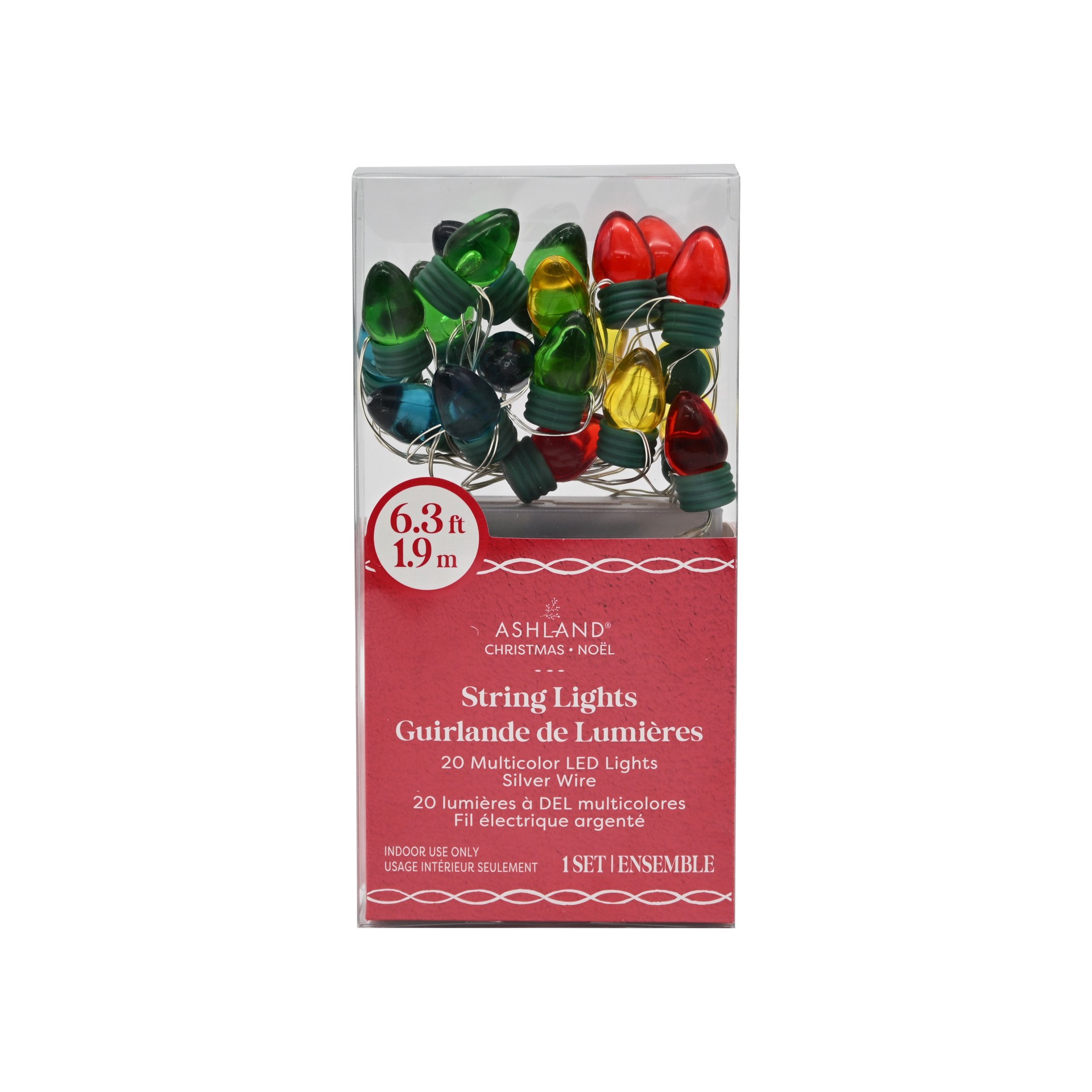 slide 2 of 3, 20ct. Multicolor Led Vintage Bulb String Lights On Silver Wire By Ashland, 20 ct