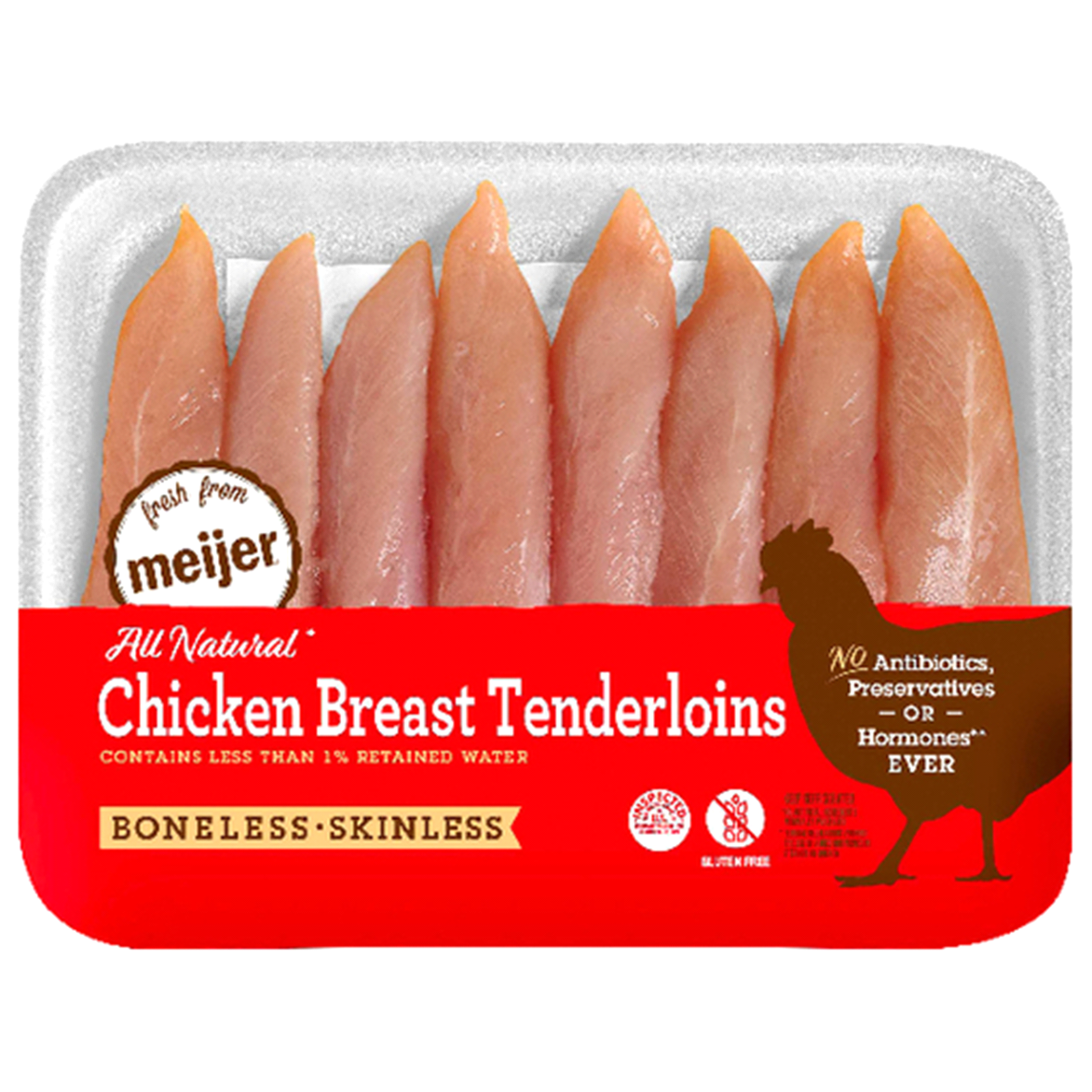 slide 1 of 1, Meijer Chicken Breast Tenderloins, Boneless & Skinless, per lb