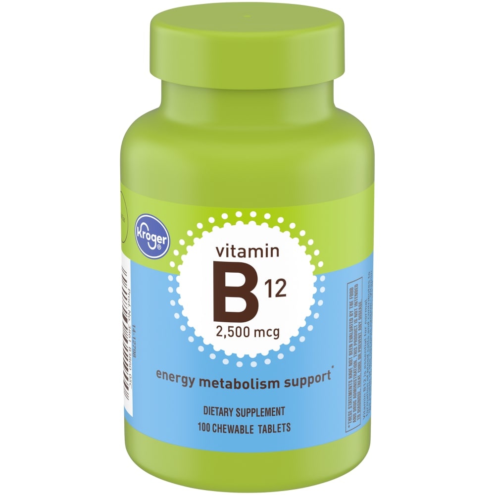 slide 1 of 1, Kroger Vitamin B12 Energy Metabolism Support 2500Mcg, 100 ct