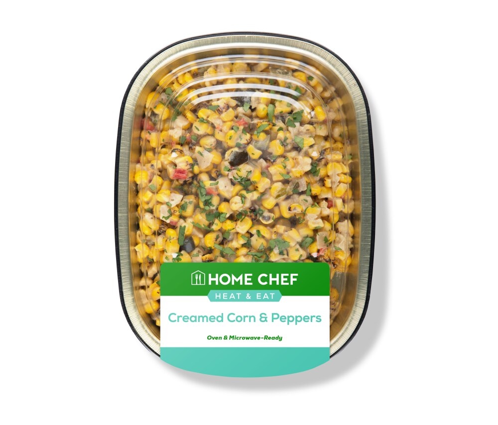 slide 1 of 1, Home Chef Heat & Eat Creamed Corn & Peppers, 11 oz