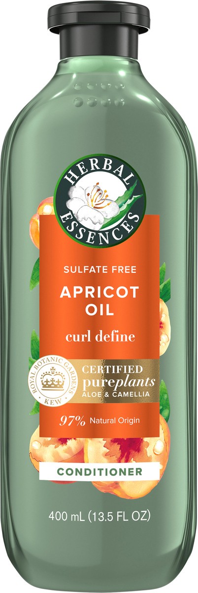 slide 5 of 6, Herbal Essences Apricot Oil Sulfate Free Conditioner, Defines Curls, 13.5 fl oz, with Certified Camellia Oil and Aloe Vera, For All Hair Types, Especially Curly Hair, 13.5 fl oz