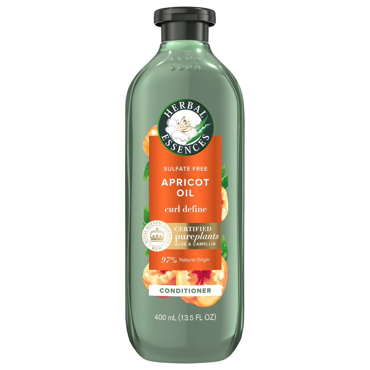 slide 2 of 6, Herbal Essences Apricot Oil Sulfate Free Conditioner, Defines Curls, 13.5 fl oz, with Certified Camellia Oil and Aloe Vera, For All Hair Types, Especially Curly Hair, 13.5 fl oz