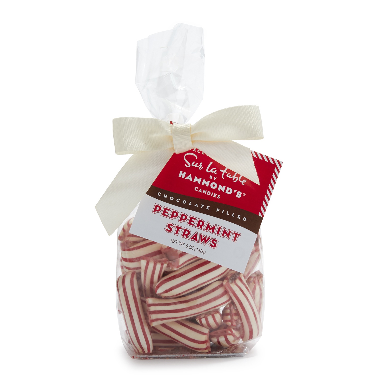 Peppermint Straws Filled with Chocolate