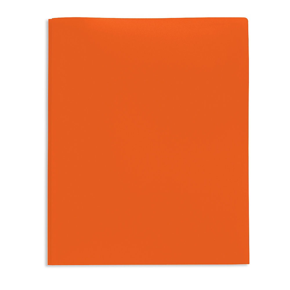 slide 1 of 1, Office Depot Brand School-Grade 3-Prong Poly Folder, Letter Size, Orange, 1 ct