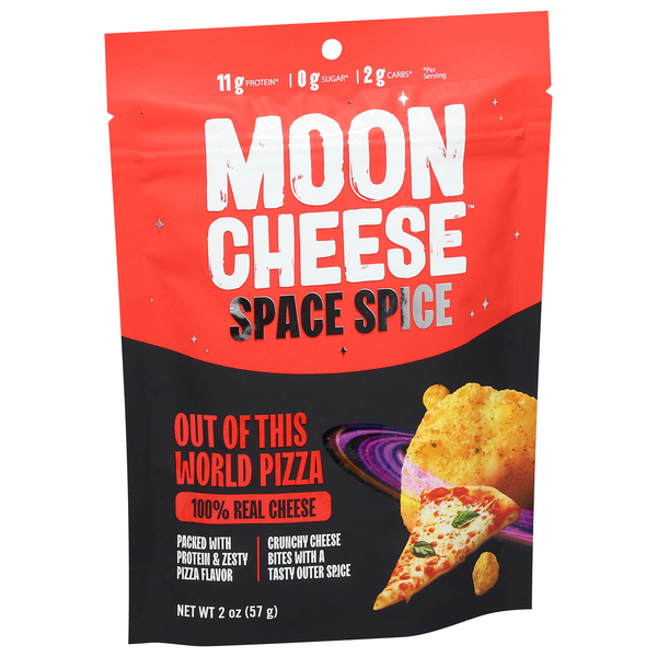 slide 1 of 1, Moon Cheese Cheese Bites, Space Spice, Out Of This World Pizza, 2 oz