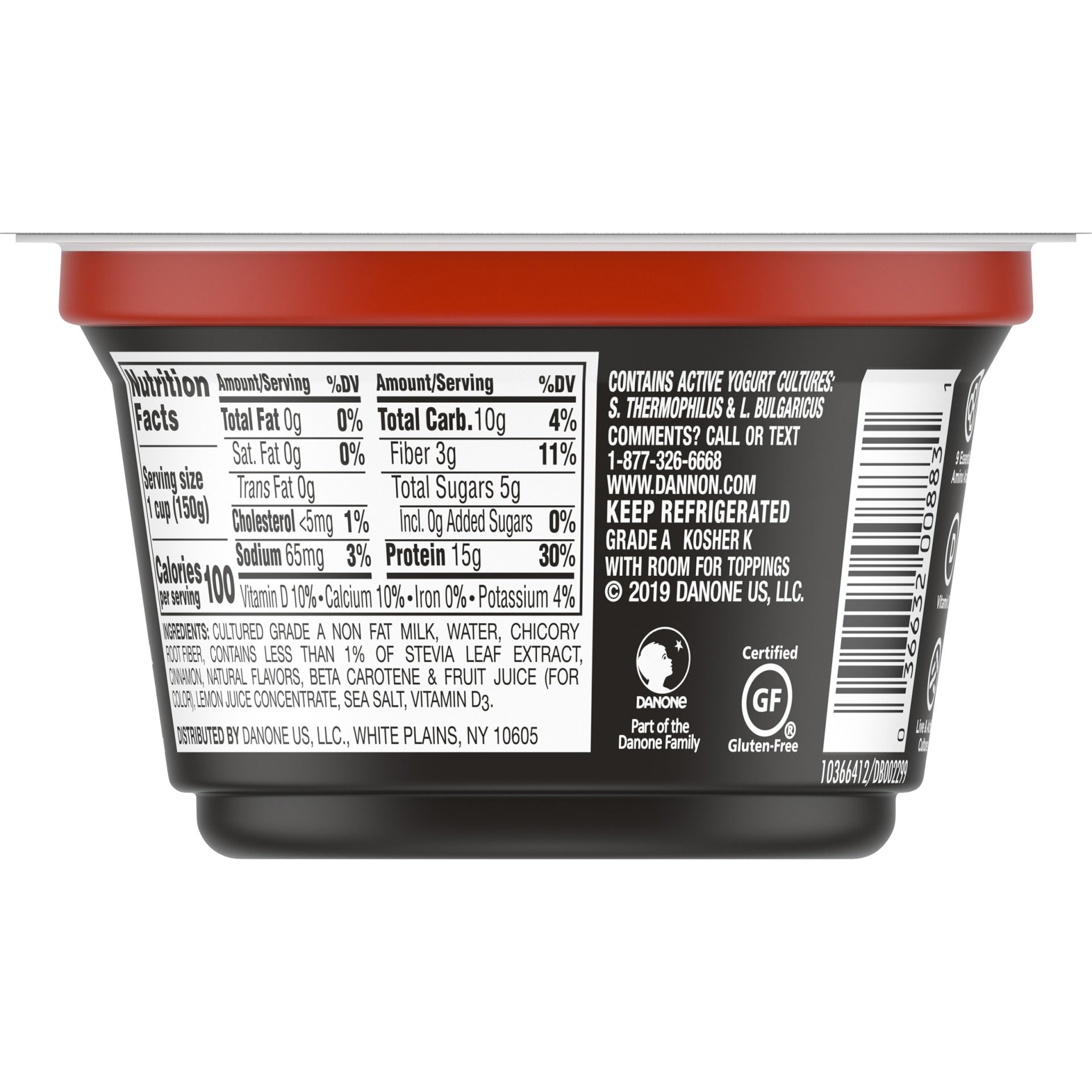 slide 4 of 5, Oikos Triple Zero Apple Cinnamon Greek Yogurt, 5.3 oz