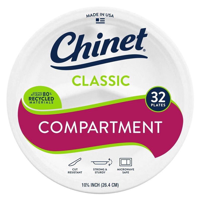 slide 1 of 42, Chinet Classic Compartment Plate (32 Count), 32 ct