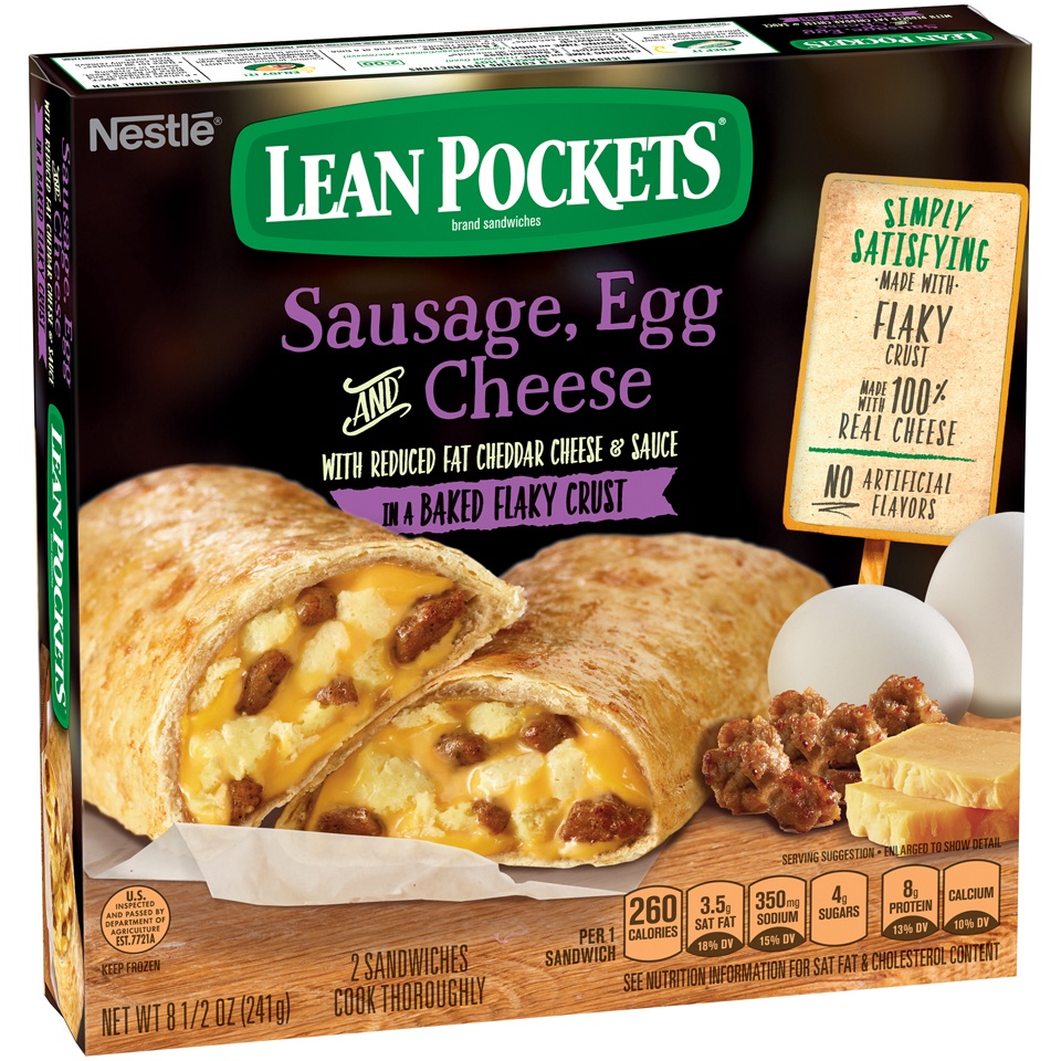 slide 3 of 9, Lean Pockets Sausage Egg & Cheese, 2 ct; 9 oz