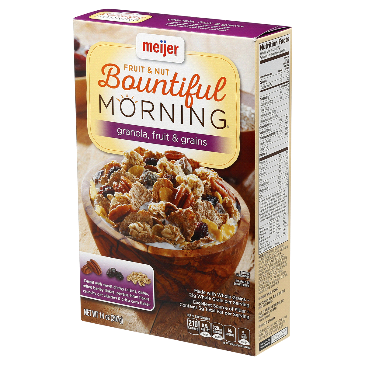 slide 6 of 8, Meijer Bountiful Morning Fruit & Nut Cereal, 14 oz