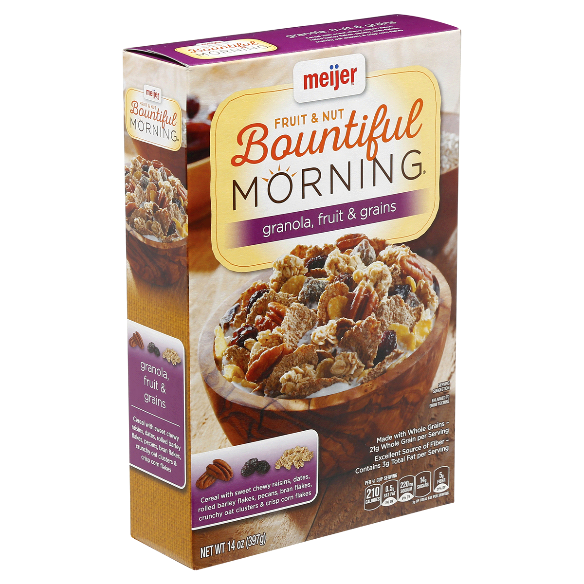 slide 7 of 8, Meijer Bountiful Morning Fruit & Nut Cereal, 14 oz