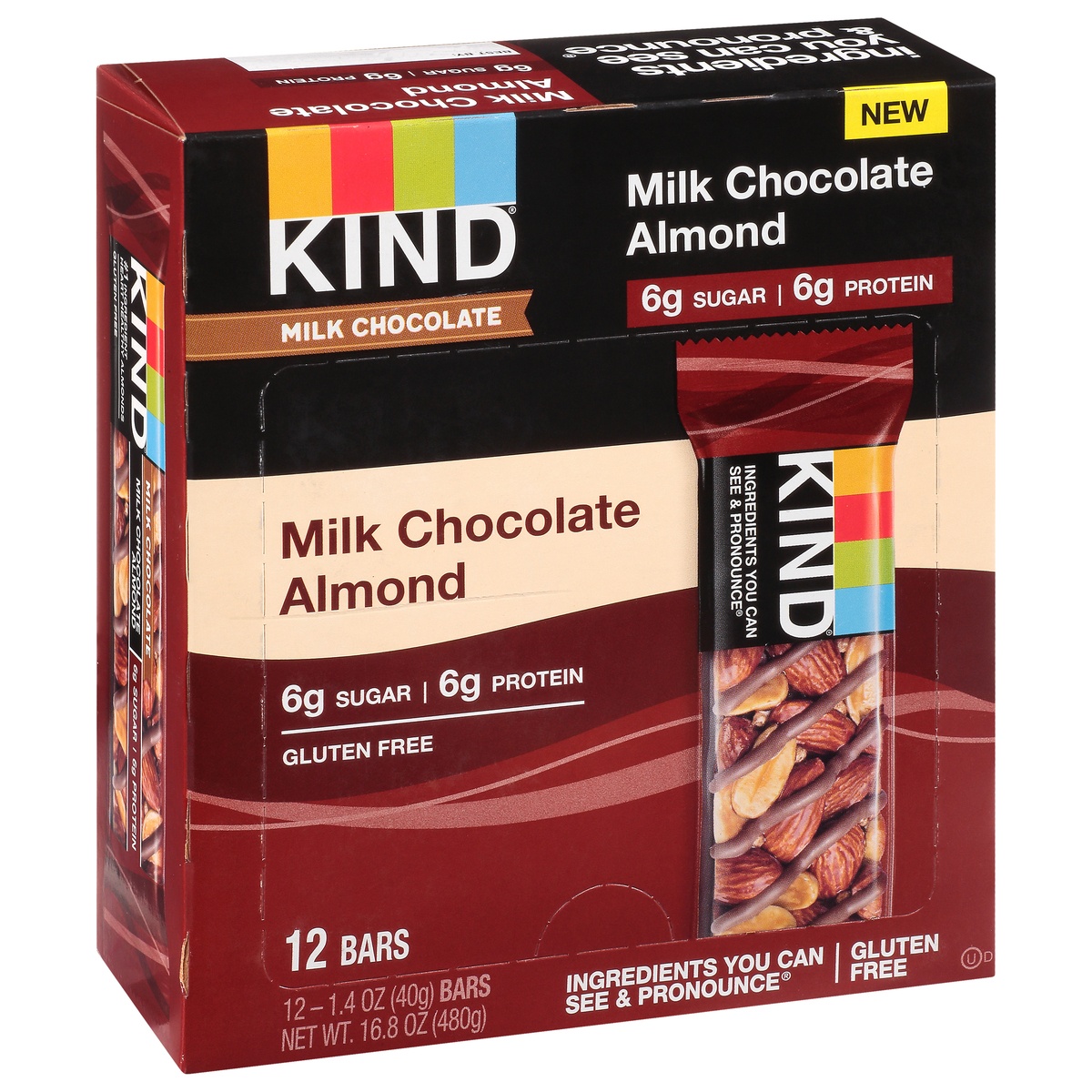 slide 2 of 10, KIND Milk Chocolate Almond Bar, 12 ct; 1.4 oz
