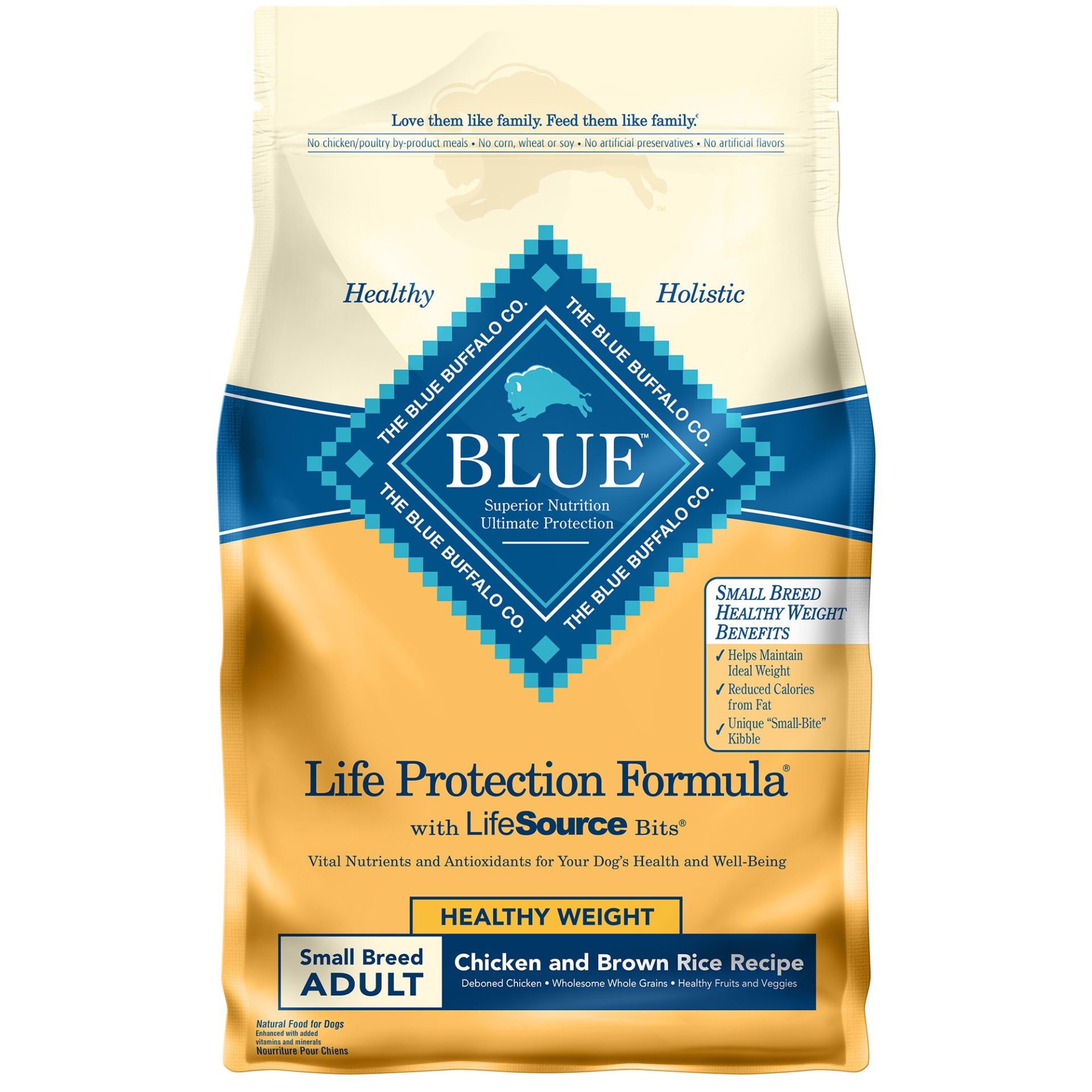 slide 1 of 1, Blue Buffalo Blue Life Protection Formula Small Breed Adult Healthy Weight Chicken & Brown Rice Dry Dog Food, 6 lb