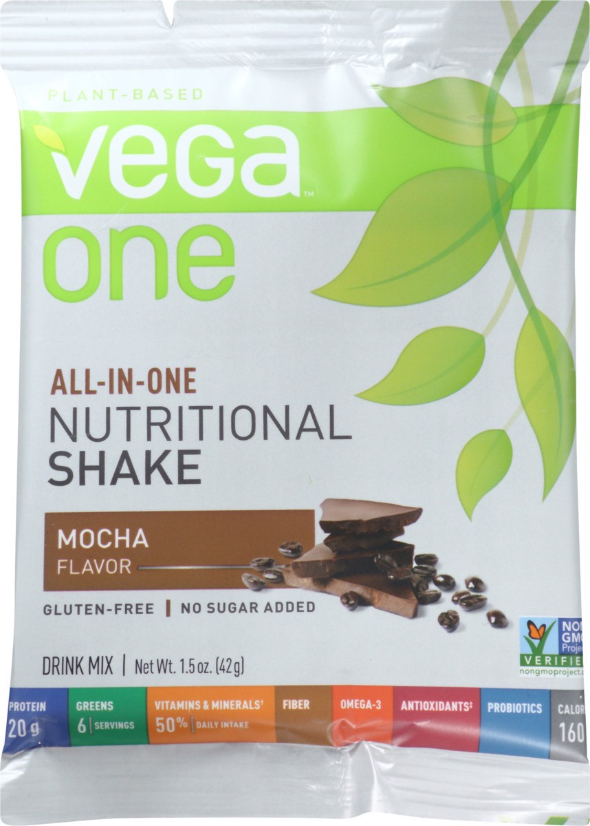 slide 6 of 7, Vega One Plant-Based All-In-One Nutritional Mocha Shake Drink Mix Pouch, 1.5 oz