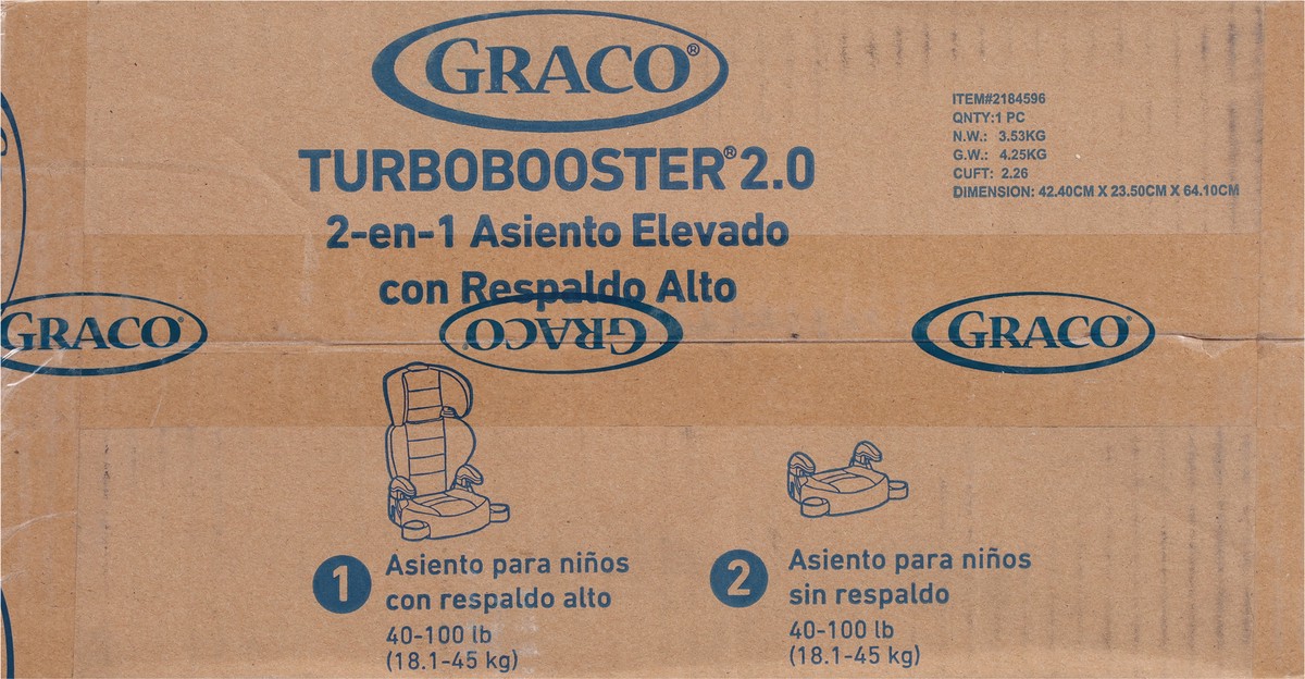 slide 5 of 9, Graco Turbobooster 2.0 2-In-1 Highback Booster Seat 1 ea, 1 ct
