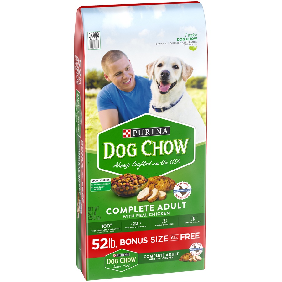 slide 2 of 9, Purina Dog Chow Complete Adult Dog Food With Real Chicken, 52 lb