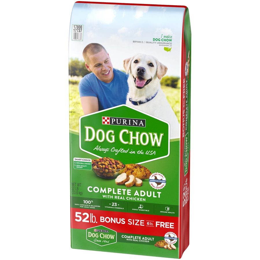 slide 4 of 9, Purina Dog Chow Complete Adult Dog Food With Real Chicken, 52 lb