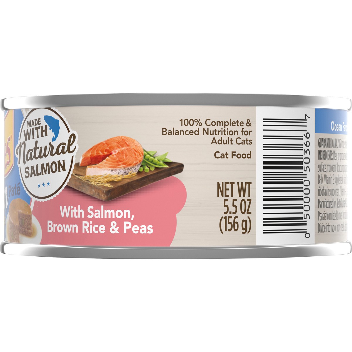 slide 7 of 7, Friskies Purina Friskies Wet Cat Food Pate Ocean Favorites With Natural Salmon, Brown Rice and Peas, 5.5 oz