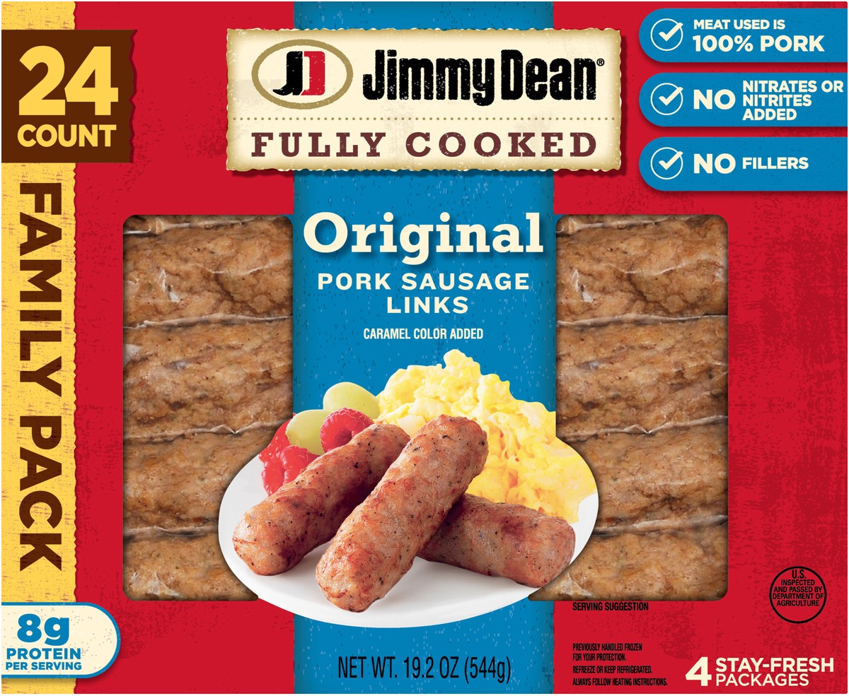 slide 6 of 8, Jimmy Dean Pork Sausages - Prepared/Processed, 19.2 oz