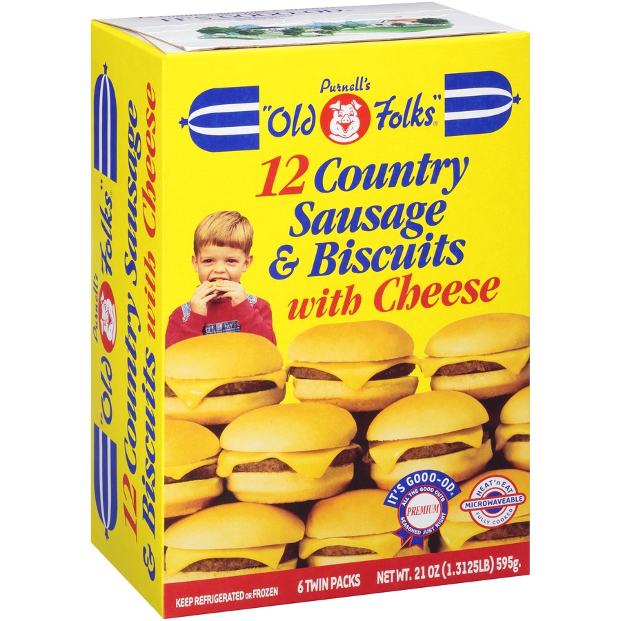 slide 2 of 8, Purnell's "Old Folks" Sausage & Cheese Biscuits, 21 oz