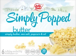 Jolly Time Simply Popped Microwave Butter Popcorn 6 ea