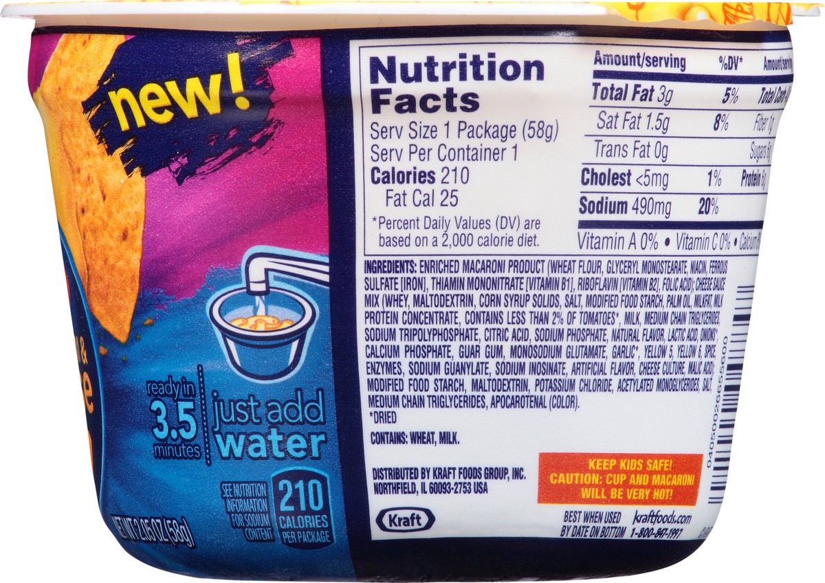 slide 2 of 11, Kraft Easy Mac Nacho Supreme Macaroni & Cheese Dinner 2.05 oz Microwavable Tub, 2.05 oz