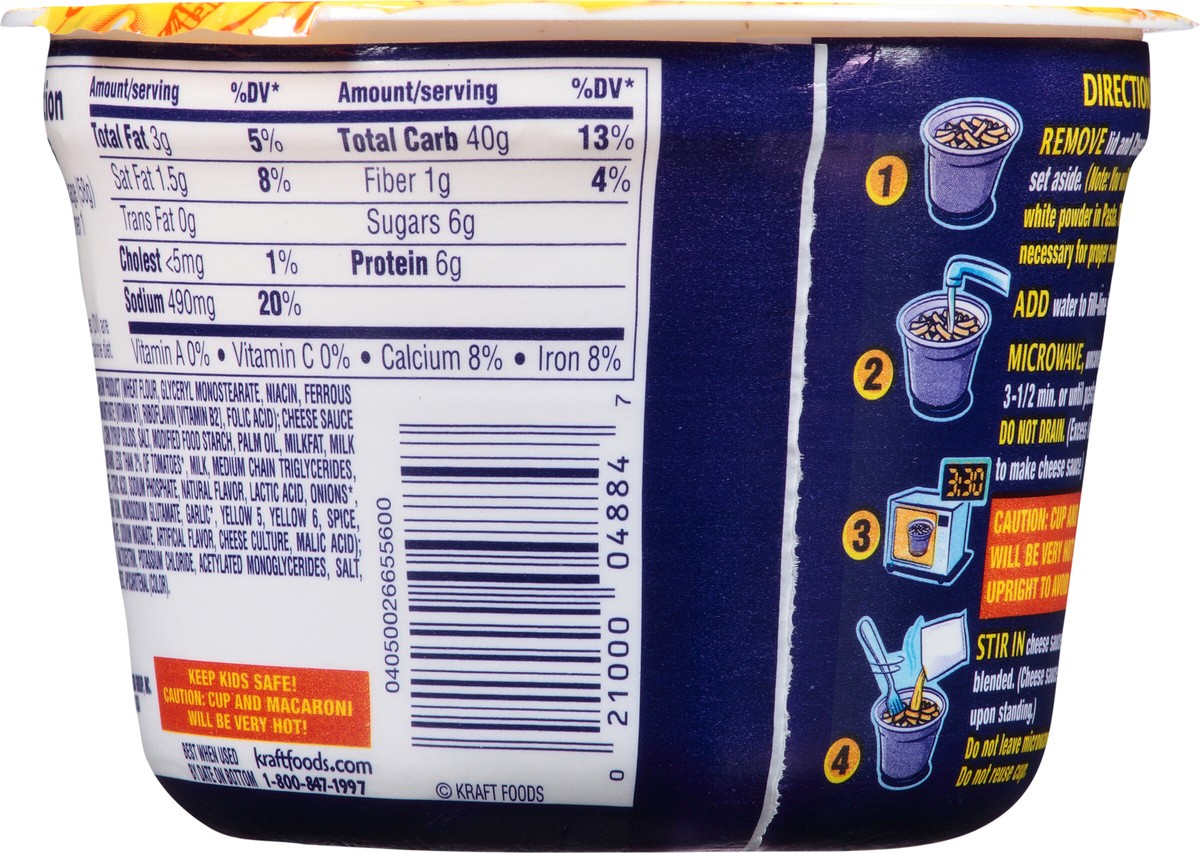 slide 6 of 11, Kraft Easy Mac Nacho Supreme Macaroni & Cheese Dinner 2.05 oz Microwavable Tub, 2.05 oz