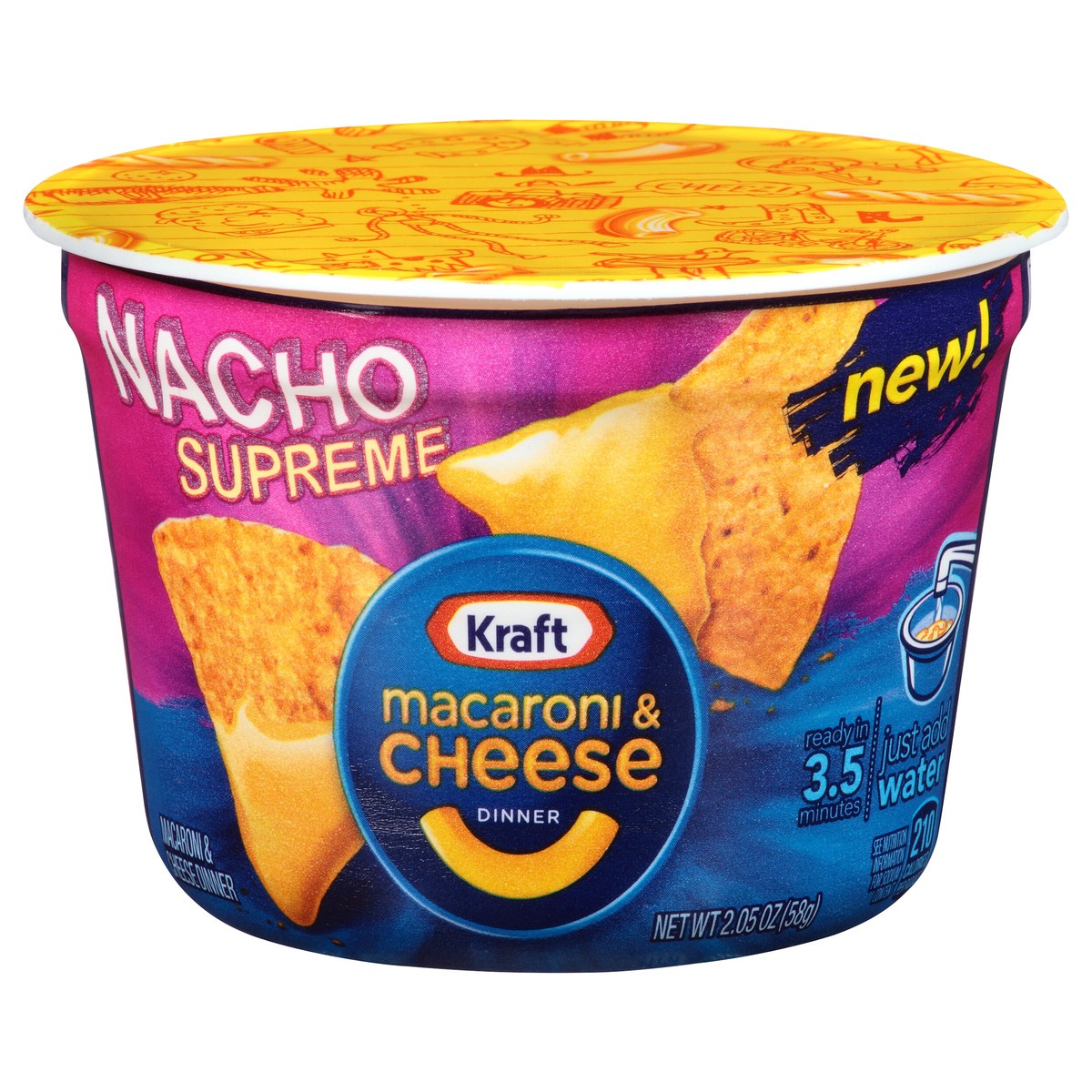 slide 9 of 11, Kraft Easy Mac Nacho Supreme Macaroni & Cheese Dinner 2.05 oz Microwavable Tub, 2.05 oz