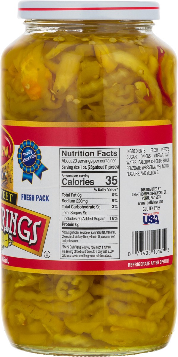 slide 11 of 12, Bell-View Hot & Sweet Pepper Rings Pickles 32 fl oz, 32 fl oz