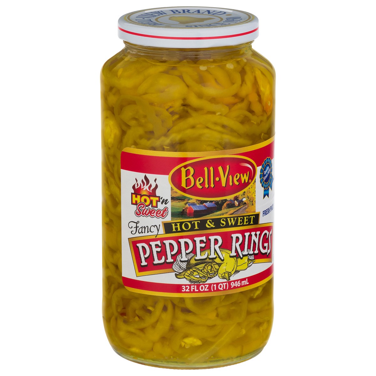 slide 3 of 12, Bell-View Hot & Sweet Pepper Rings Pickles 32 fl oz, 32 fl oz