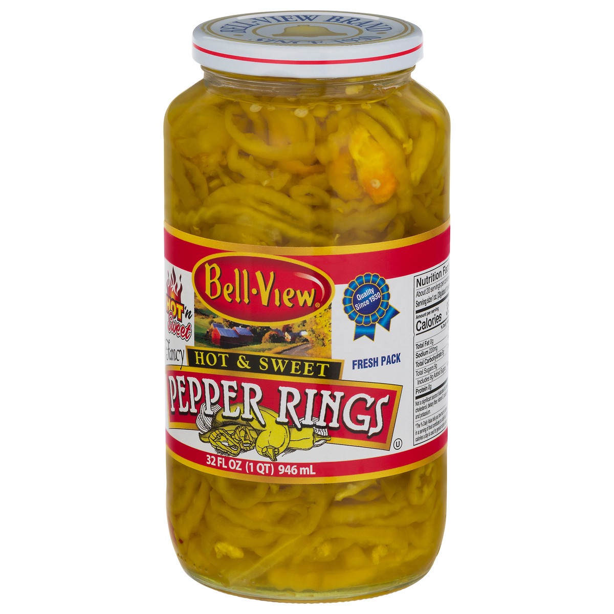 slide 4 of 12, Bell-View Hot & Sweet Pepper Rings Pickles 32 fl oz, 32 fl oz