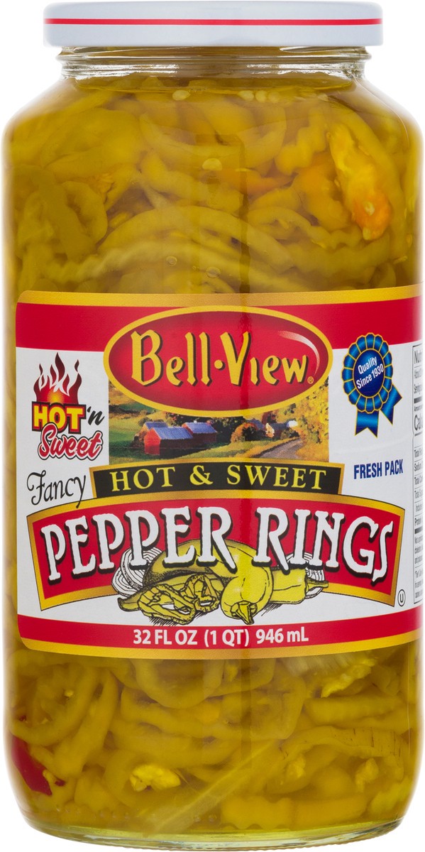 slide 1 of 12, Bell-View Hot & Sweet Pepper Rings Pickles 32 fl oz, 32 fl oz