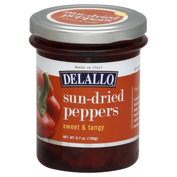 slide 1 of 1, DeLallo Sweet & Tangy Sun-Dried Peppers, 6.7 oz