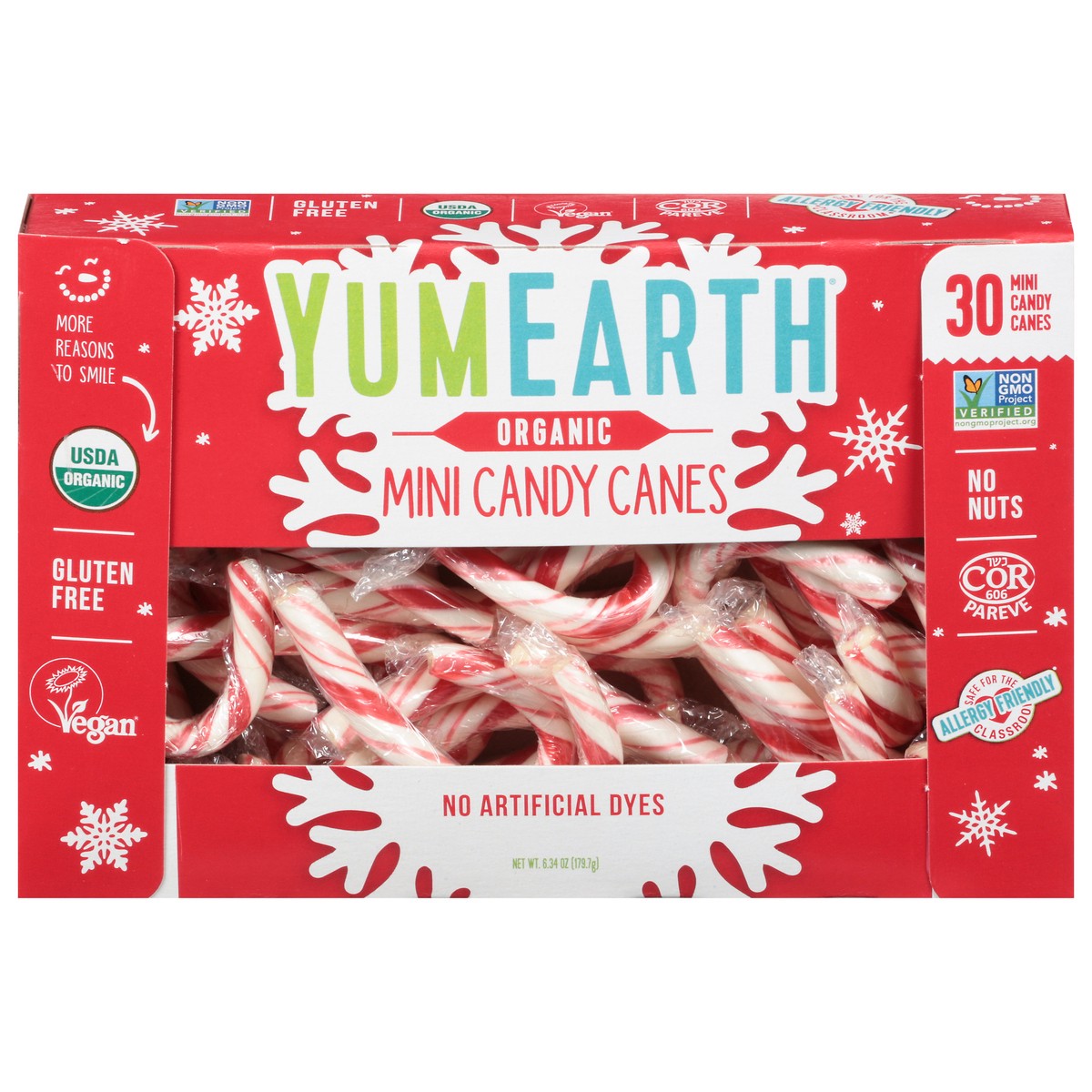 slide 1 of 9, YumEarth Organic Mini Candy Canes 30 ea, 30 ct