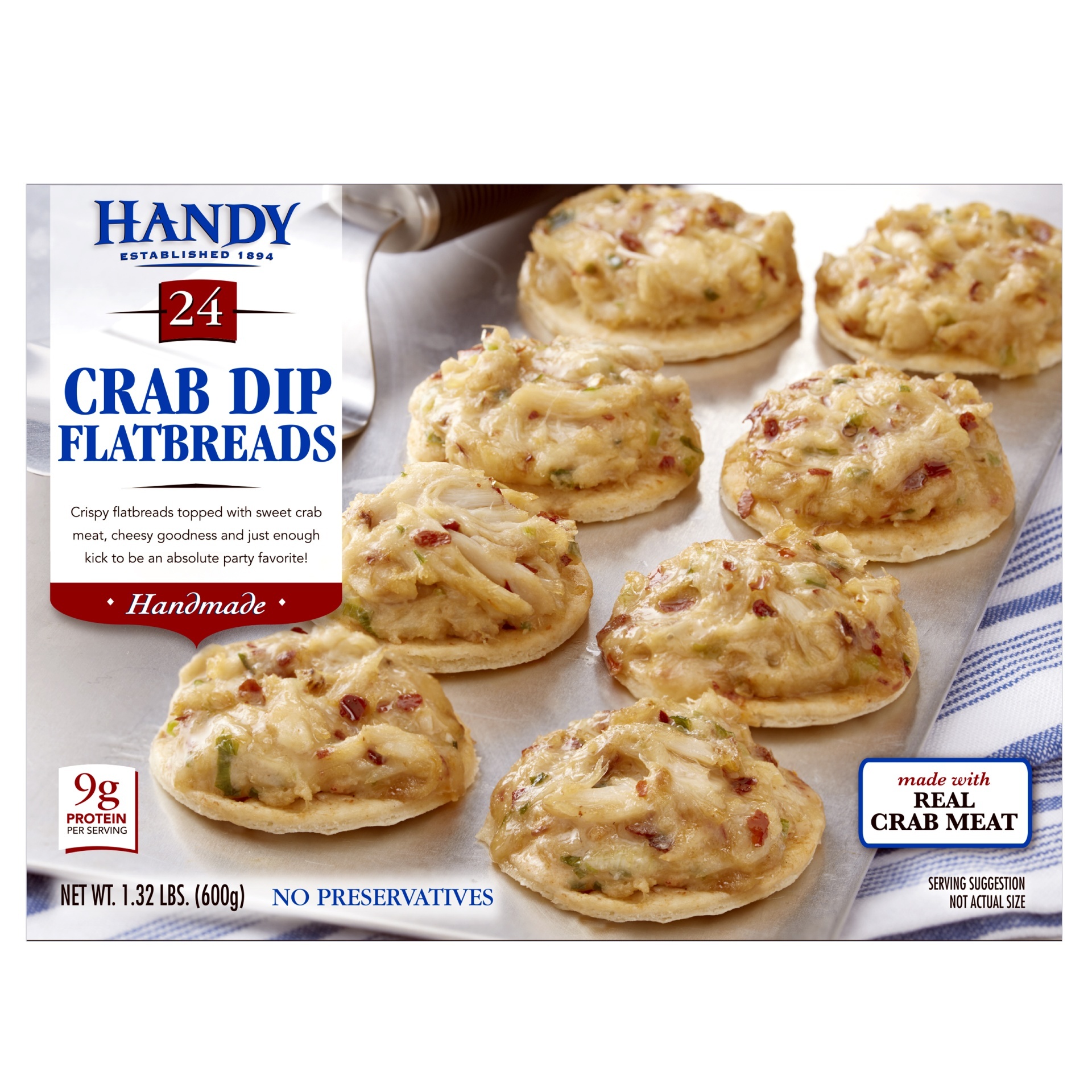 slide 1 of 1, Handy Crab Dip Flatbreads, 1.32 lb