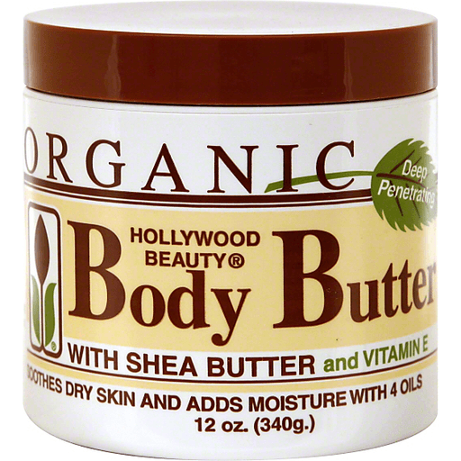 slide 1 of 1, Hollywood Beauty Organic Body Butter With Shea Butter And Vitamin E, 12 oz