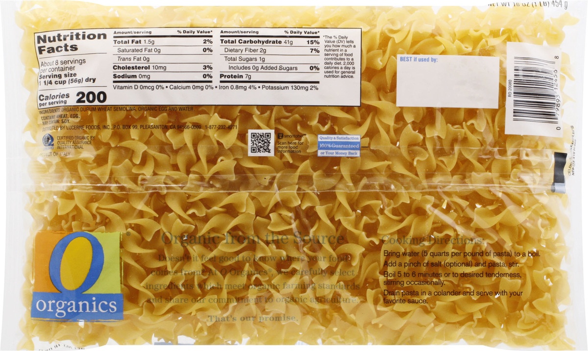 slide 8 of 9, O Organics O Orgnc Noodles Egg Wide, 16 oz