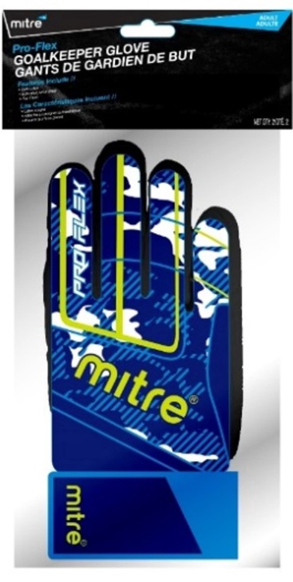 slide 1 of 1, Mitre ProFlex Junior Camo Blue Goalie Glove, 1 ct